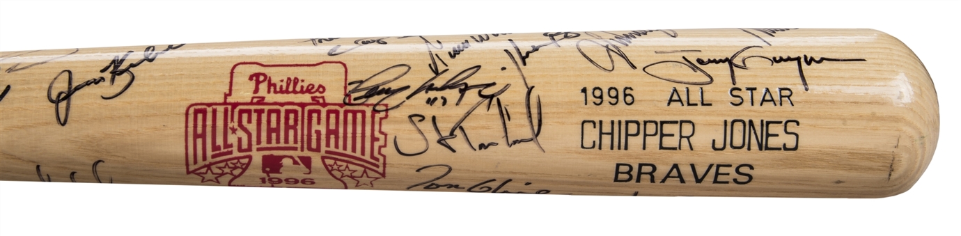 1996 MLB All Star Game Team Signed Chipper Jones Rawlings Model Bat (PSA/DNA)